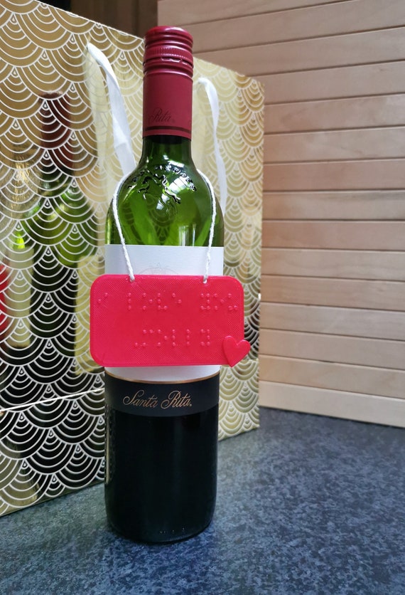 Personalized Braille Bottle Tag: 3D Printed Valentines Gift