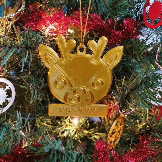 Braille Tactile Christmas Decorations. Custom made. Multiple styles and shapes - 3D printed