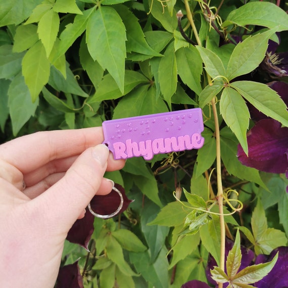 Braille and text Keychain Customisable Personalised gift - 3D printed