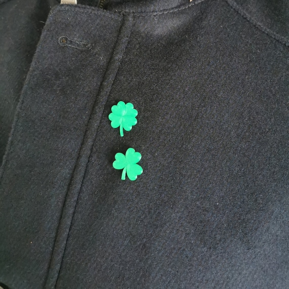 3D Printed Shamrock Pin: St Patricks Day Irish Luck Clover