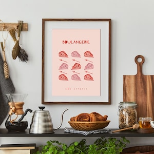 Printable Patisserie and Bakery Posters - Wall Art illustration - Minimal Kitchen poster
