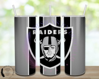 Las Vegas Raiders Inspired 20 oz Skinny Sublimated Tumbler