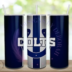 Indianapolis Colts Inspired 20 oz Skinny Sublimated Tumbler