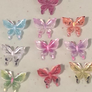 Butterfly Luminous UV Color Changing, Glow in the Dark Butterfly Nail Charms Lot (20 pieces) Flatback