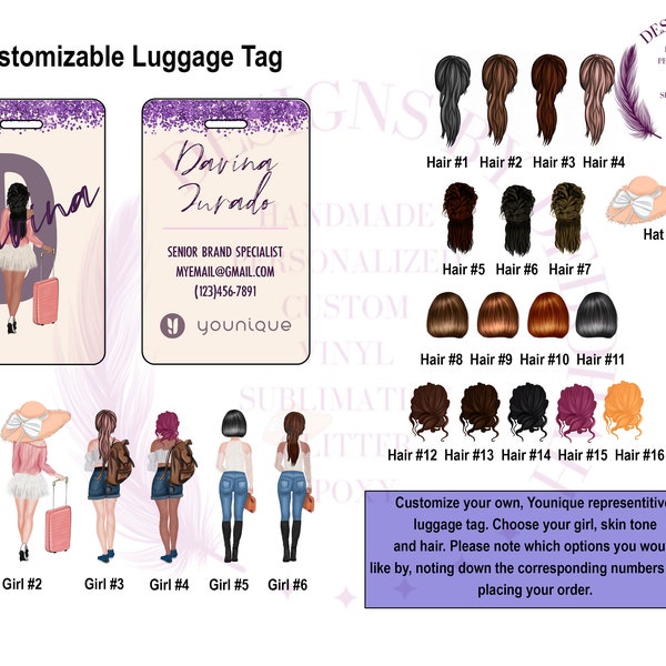 Younique Custom Personalized Luggage/Bag Tag