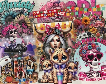 UV DTF 4" Decals Mixed Bundles Waterproof High Quality