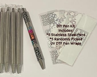 DIY Pen Kit - Stainless Steel Pens and UV DTF Pen Wraps