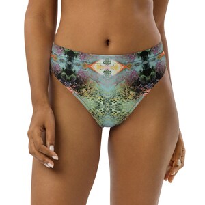 Black Ologies Pattern High-Waisted Bikini Bottom (recycled)