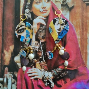 Grande conjunto de estilo hindu muito exótico e brincos longos