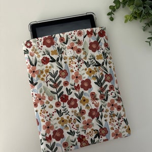 Kindle Boho Floral Print Handmade Quilted Sleeve, Kindle Sleeve, Kindle Pouch, Kindle Cover, Kindle Protection, Kindle Gift, E-Reader Sleeve