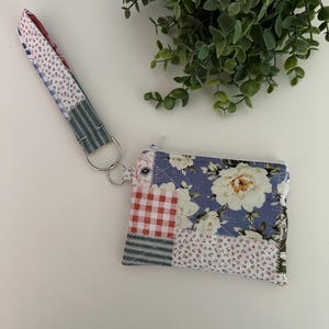 Pochette matelassée patchwork multicolore, porte-clés, porte-clés, porte-clés en tissu, porte-monnaie, porte-monnaie, porte-cartes