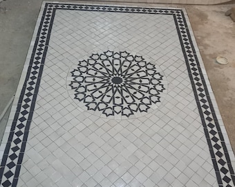 Mesa de mosaico marroquí hecha a mano, mesa decorativa para interior/exterior.