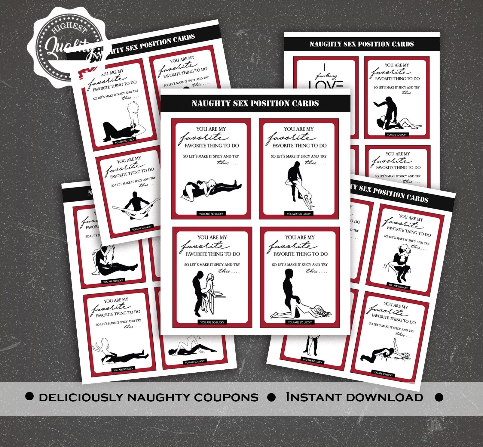 Sex Cards Instant Download Printable Sex Position Cards Etsy Israel 