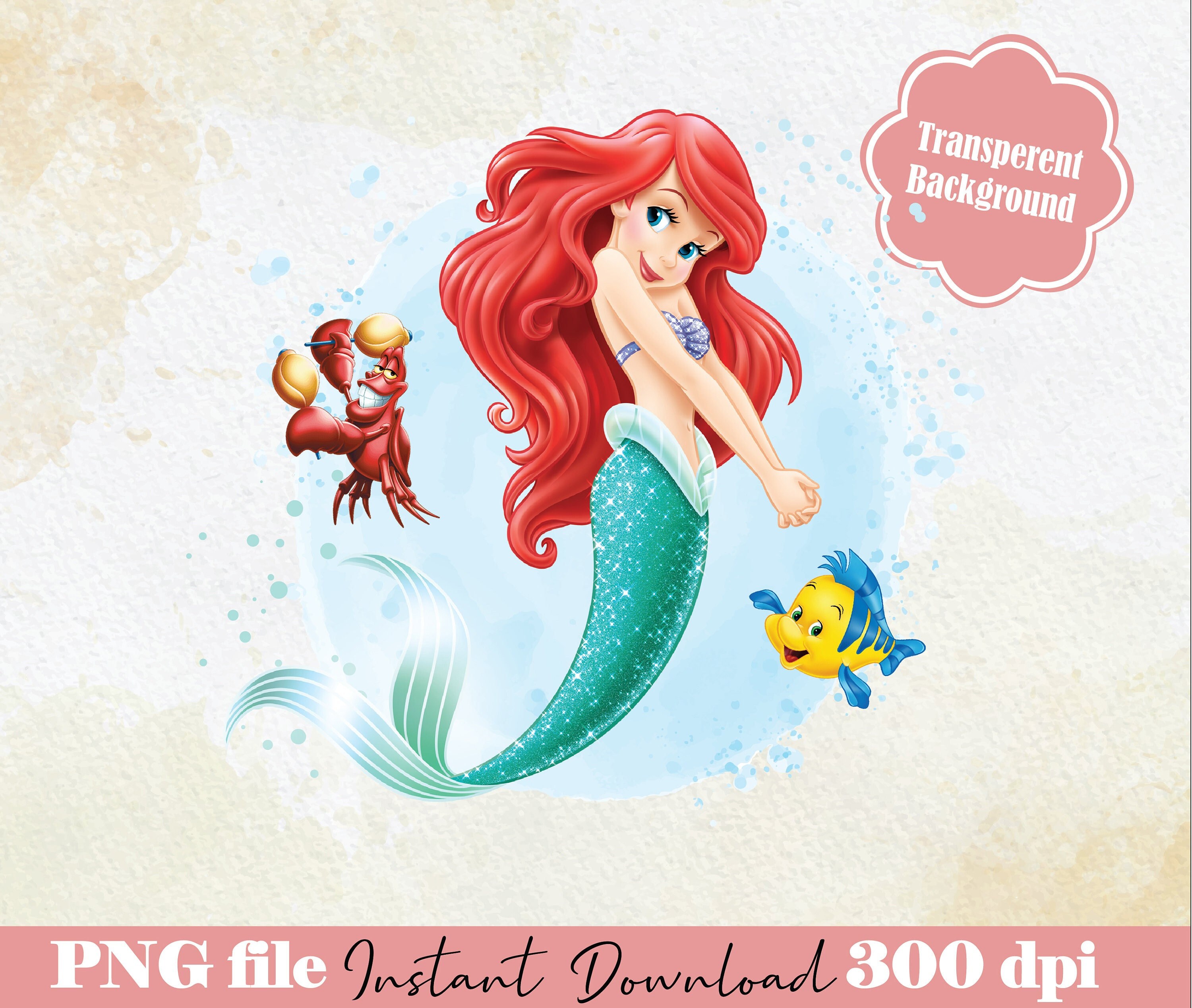 Glitter Ariel Etsy