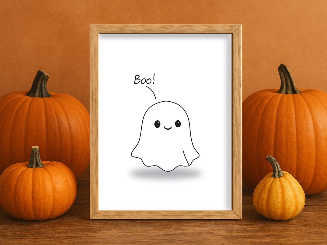 Cute Ghost Printable Wall Art | Halloween Decor | Digital Download - Etsy