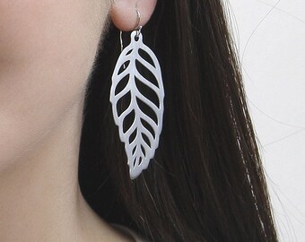 Leaf Earrings, Fall Leaf Earrings, Silver 925