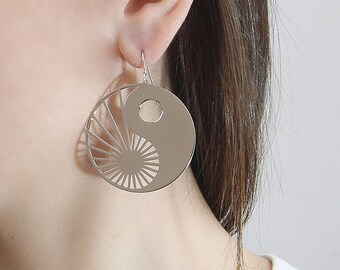 Ying Yang Earrings, Ying Yang Jewelry, Silver 925