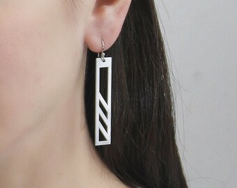 Minimalistic Modern Geometric Earrings, Silver 925, Everyday Earrings