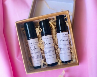 Essential oil roll on trio kit ,  wellness gift , Aromatherapy oils,mother’s day, Australia handmade.