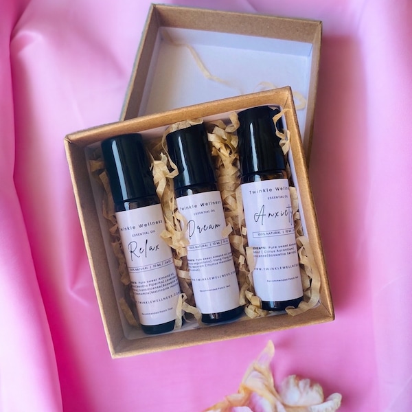 Essential oil roll on trio kit ,  wellness gift , Aromatherapy oils,mother’s day, Australia handmade.