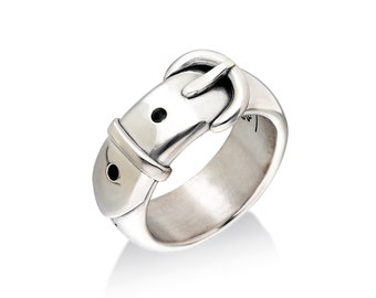Sterling Silver Belt Ring: Handmade Unisex Gift