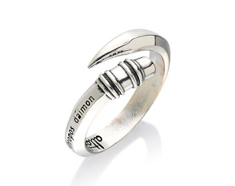 Sterling Silver Pencil Ring: Handmade Writer Gift