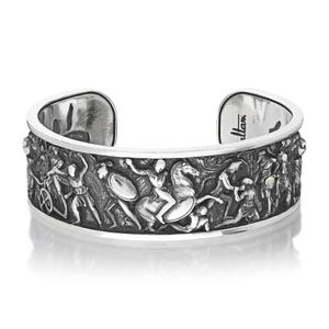 Romeinse tombe zilveren manchetarmband, krijgerarmband voor heren en dames