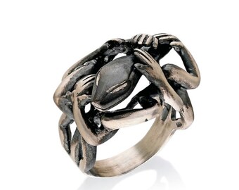 Medusa Handmade Silver Ring , Greek Mythology Ring