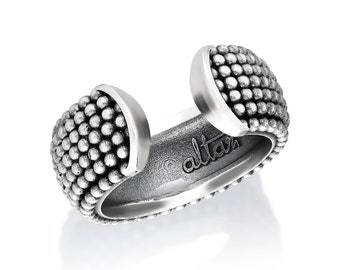 Otto Granulated Silver Men Ring, Sterling Silver Ring, Silver Ring, Handmade Ring, Men Ring, Gift For Him, Men Accessory, Anniversary Ring
