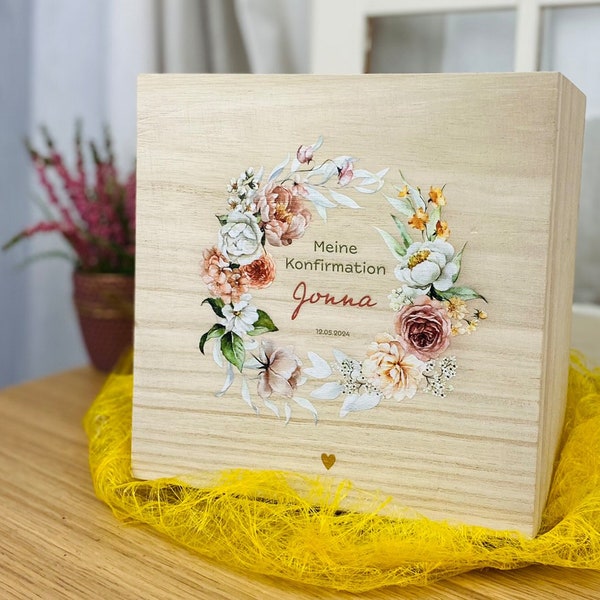 Personalized keepsake box for confirmation, wooden keepsake box with name, confirmation gift keepsake