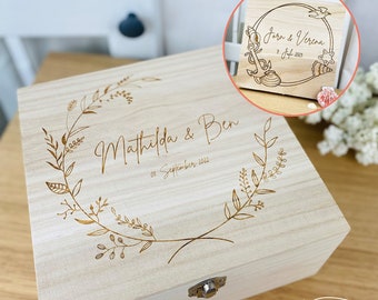 Erinnerungskiste zur Hochzeit | Personalisierte Erinnerungsbox | Holzkiste mit Gravur | Geschenk zur Hochzeit | Erinnerungskiste | Mr Mrs