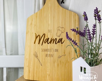 Engraved cutting board | Breadboard | Wooden board | Mother's Day gift | Mom | Kitchen helper | Bamboo | Serving board