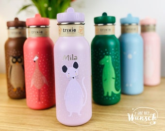 Kinder Trinkflasche personalisiert aus Edelstahl | Kita | Trixie | Kinderflasche | Wasserflasche | Schule | Trinkfasche für Kinder | 500 ml