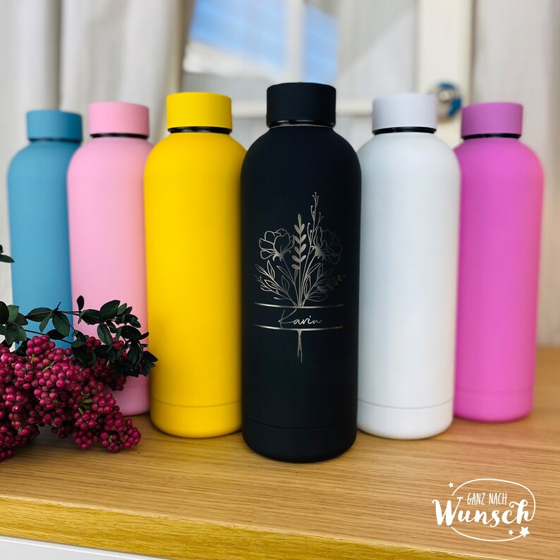 Wasserflasche Trinkflasche gravierte Flasche personalisierte Trinkflasche Sportflasche Wasserflasche für Sport mit Gravur Bild 1