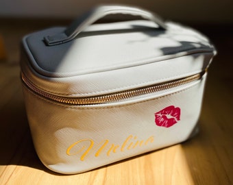 Kosmetiktasche personalisiert | Schminkkoffer | Kulturtasche | Schminktasche | Tasche für die Reise | Kosmetik aufbewahren | mit Namen