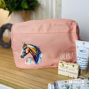 Geburtstagsgeschenk | Kulturbeutel | Kosmetiktasche | Kulturtasche  Pferdemotiv  | Kulturtasche Kinder | Kulturtasche Mädchen | Geschenk