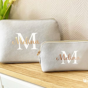 Personalisierte Kosmetiktasche mit Initial und Name | Personalisierter Kosmetikbeutel | personalisierte Kulturtasche | Schminktasche