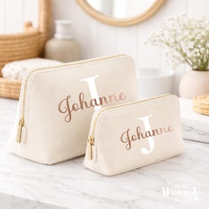 Personalisierte Kosmetiktasche mit Initial und Name | Personalisierter Kosmetikbeutel | personalisierte Kulturtasche | Schminktasche