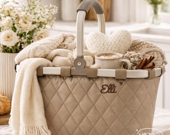 Reisenthel Carrybag personalisiert | Einkaufskorb mit Stickerei | Mit Name oder Initialen | Geschenk für Frauen & Mamas