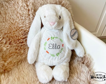 Kuscheltier Baby-Geschenk individuell bestickt Plüschtier Kaninchen 