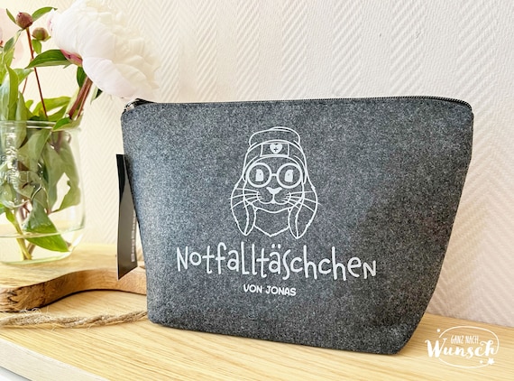 Personalisierte Tasche aus Filz | Notfalltasche | Filz | Diabetis | Medizintasche | Medikamententasche | Notfalltasche | Reise