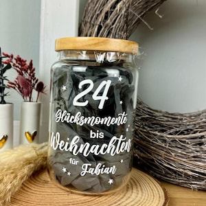 Adventskalender/ Vorratsglas Holzdeckel | Weihnachten | Keksglas |  | Plott | 1270ml | Geschenk zu Weihnachten | Glas | Aufbewahrungsglas