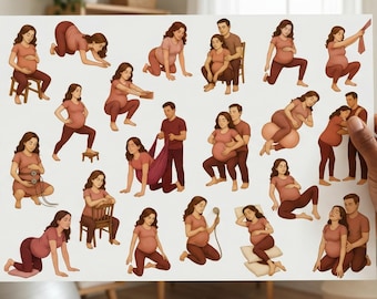 Labor Positions Visuals | Doula Midwife Birth Worker Illustrations (Digital Download)