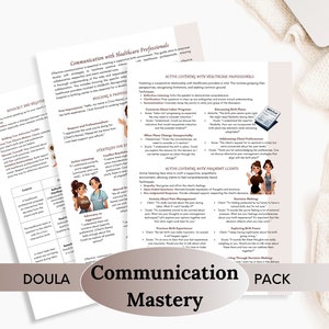 Doula Communication Mastery Pack: Essential Digital Handouts for Doulas, Instructors, Birth Workers and Childbirth Educators