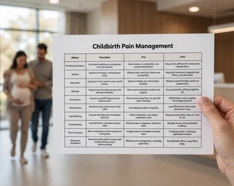 Pain Management & Medical Interventions During Labor - Digital Tables Non-Medical Pain Relief