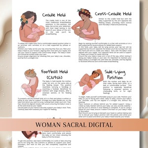 Breastfeeding Positions Illustration & Breastfeeding Handout Postpartum Doula Handouts Lactation Consultant IBCLC image 6