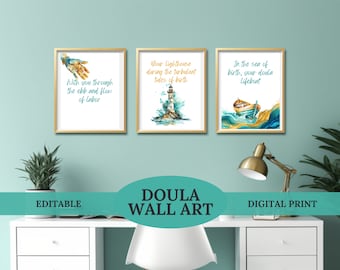 Ocean of Birth: Editable Printable Art for Doula Offices