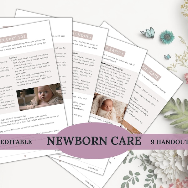 New Parent Essential Handouts Bundle: Expert Care Tips for Your Newborn.  The Ultimate Handouts Bundle for Parents, Doulas, and Midwives!