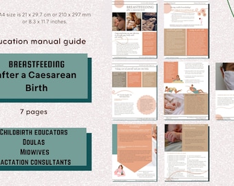 Breastfeeding guide after a caesarean birth. Educational material for mothers, birth educators, doulas, midwives, lactation consultants.