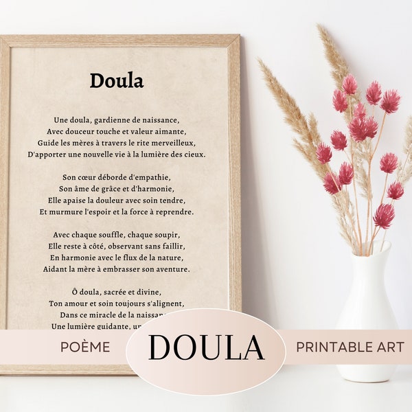 Posters Poèmes Doula | Art Digital Inspirant | Cadeau Remerciement Doula | Décoration Cabinet Doula | Imprimable